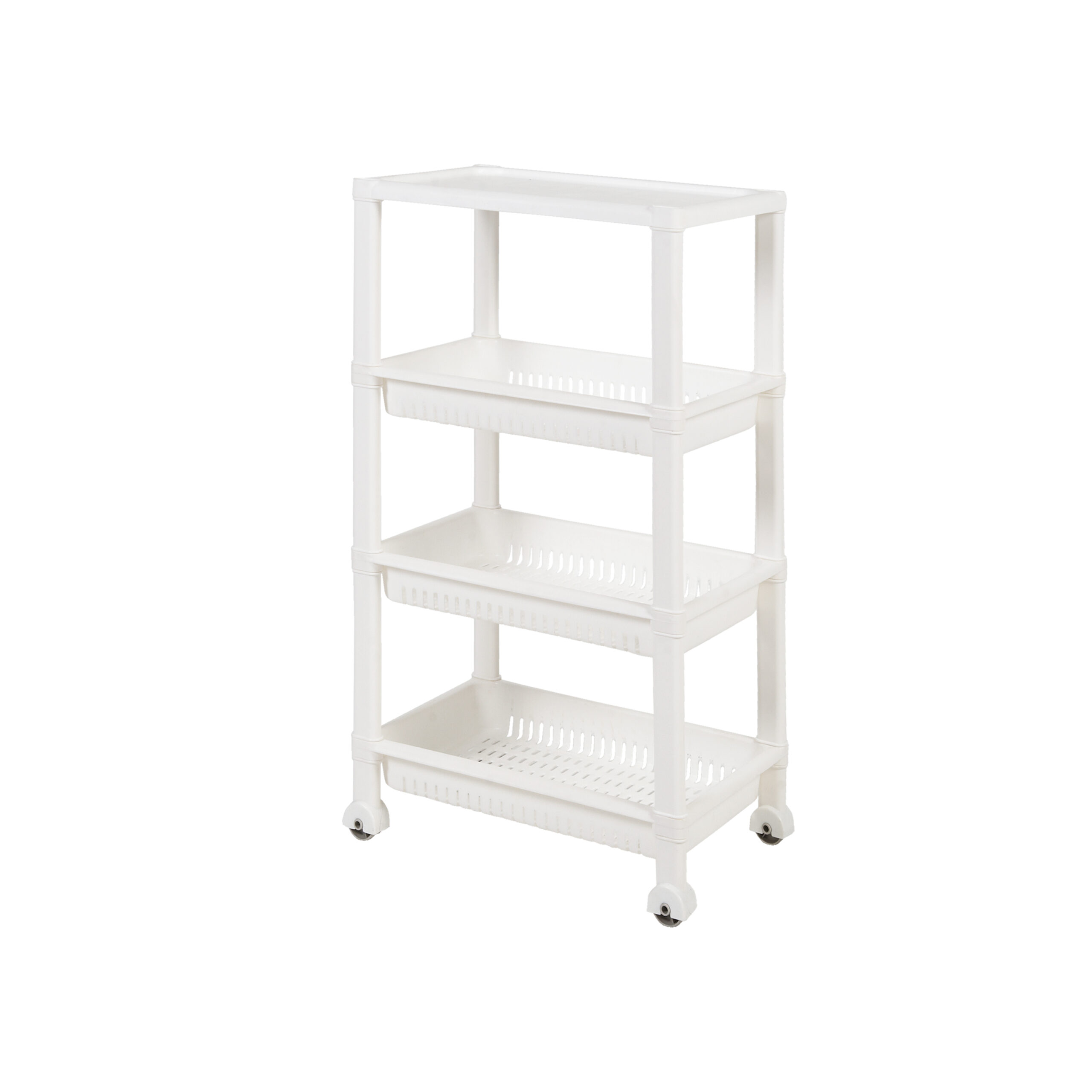 Rectangular Tray with Wheel White