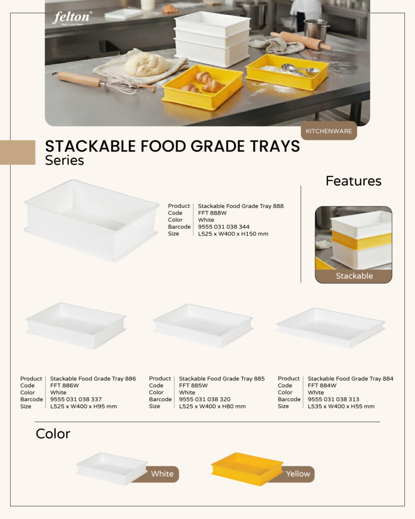 Stackable Food Grade Tray 880 Series https://felton.com.my/product/industrial-stackable-tray-885/ Felton Malaysia