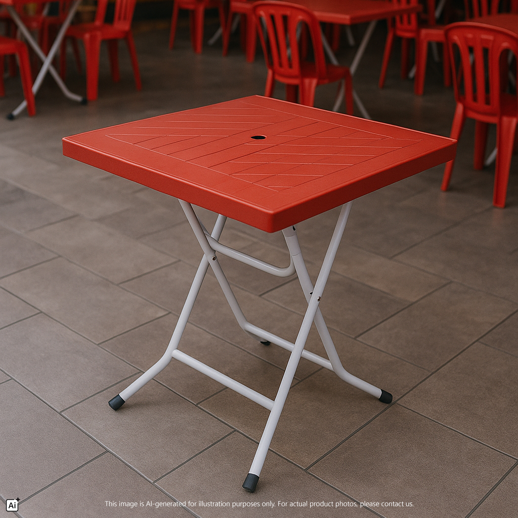 Mamak plastic fold table with steel leg