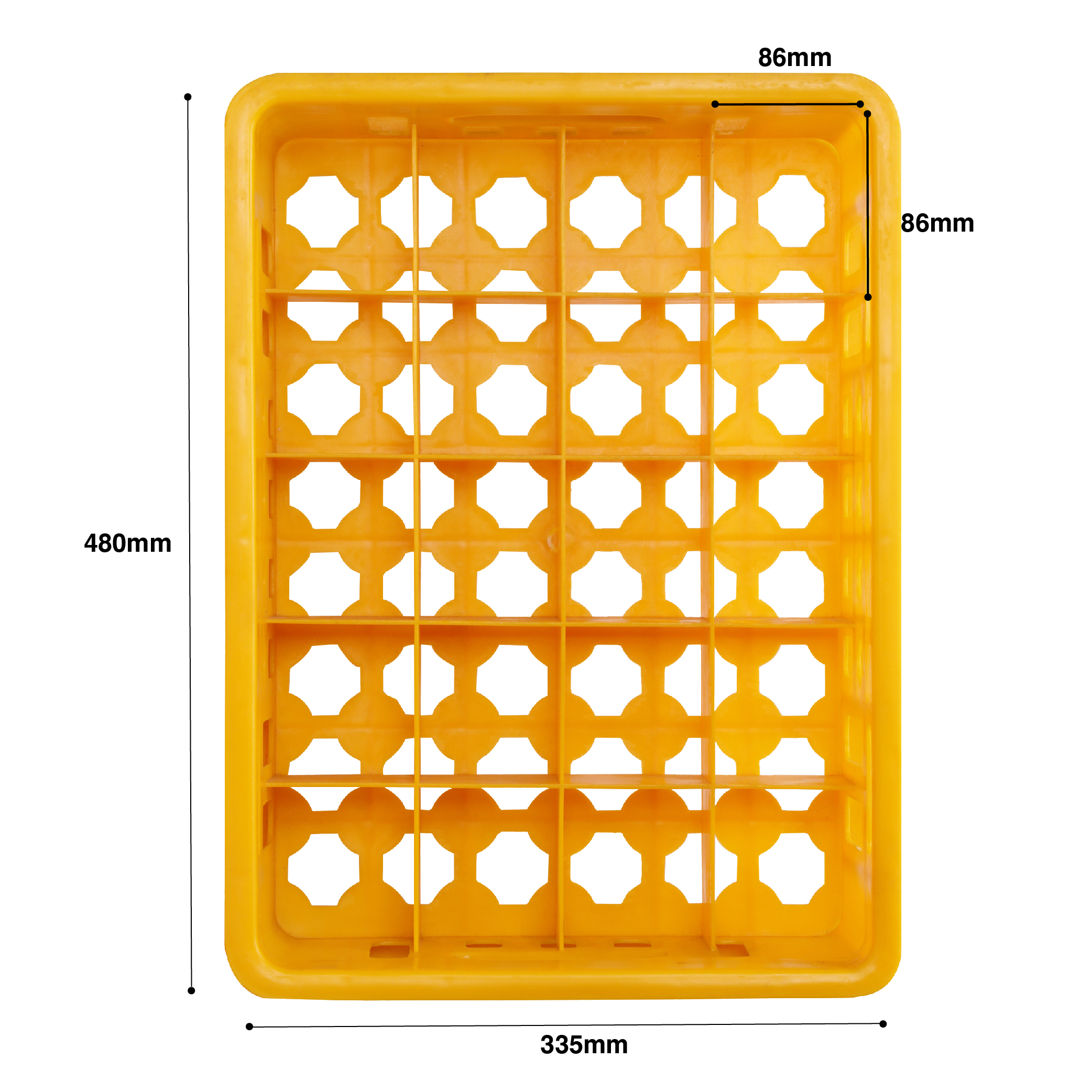 Plastic Glass Crate Yellow