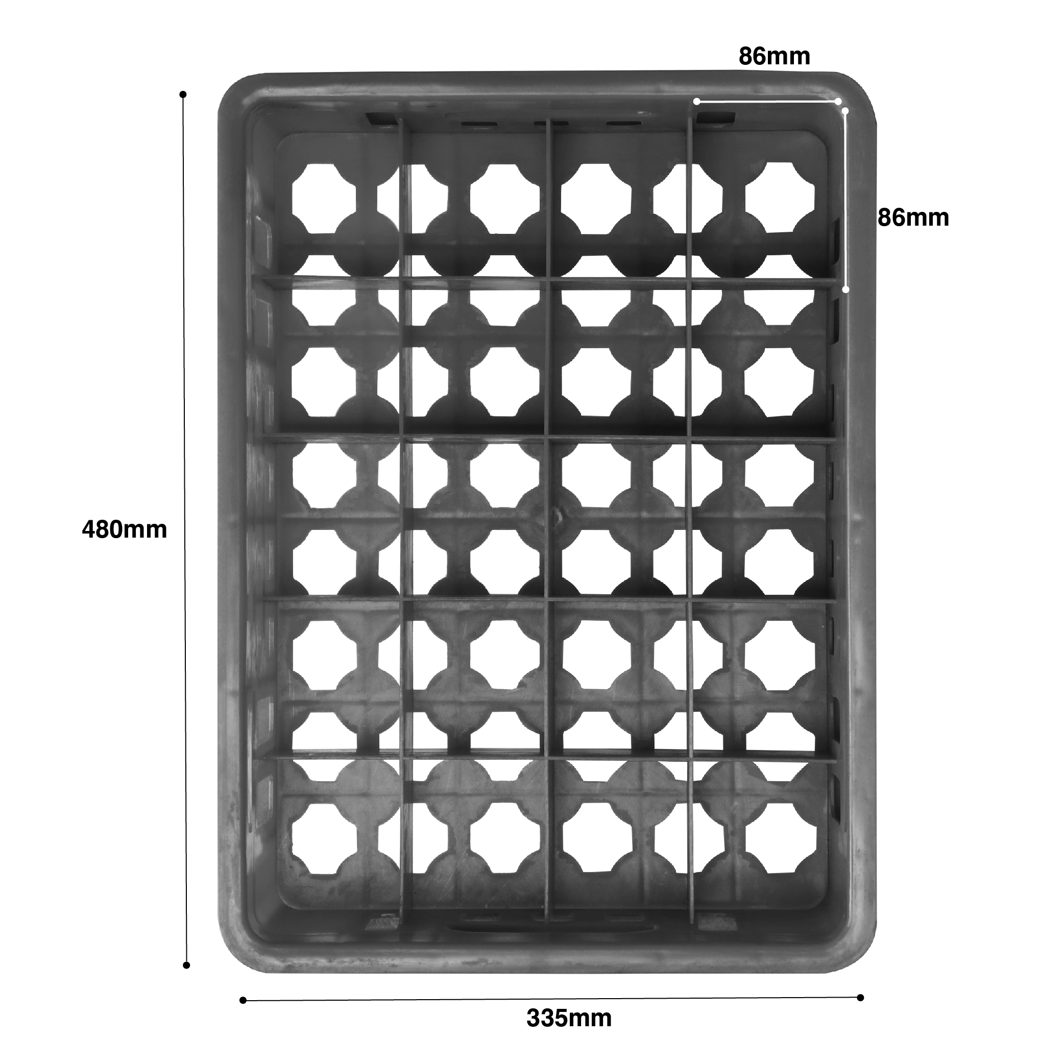 Plastic Glass Crate Grey