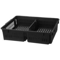 2 Compartment Stackable Plastic Basket