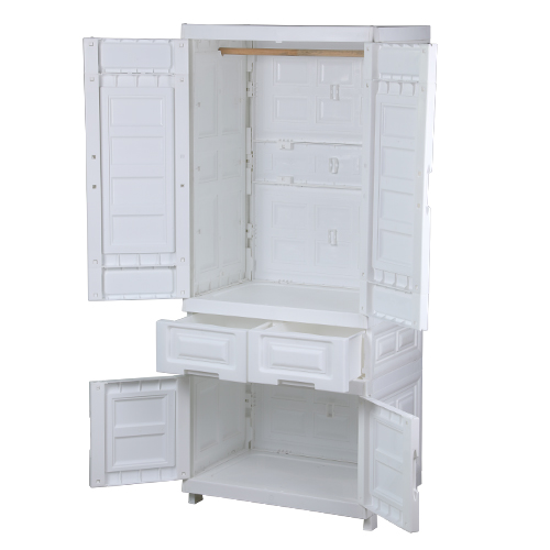 Multi Layer Modular with Drawer & Wardrobe - Cabinetry White