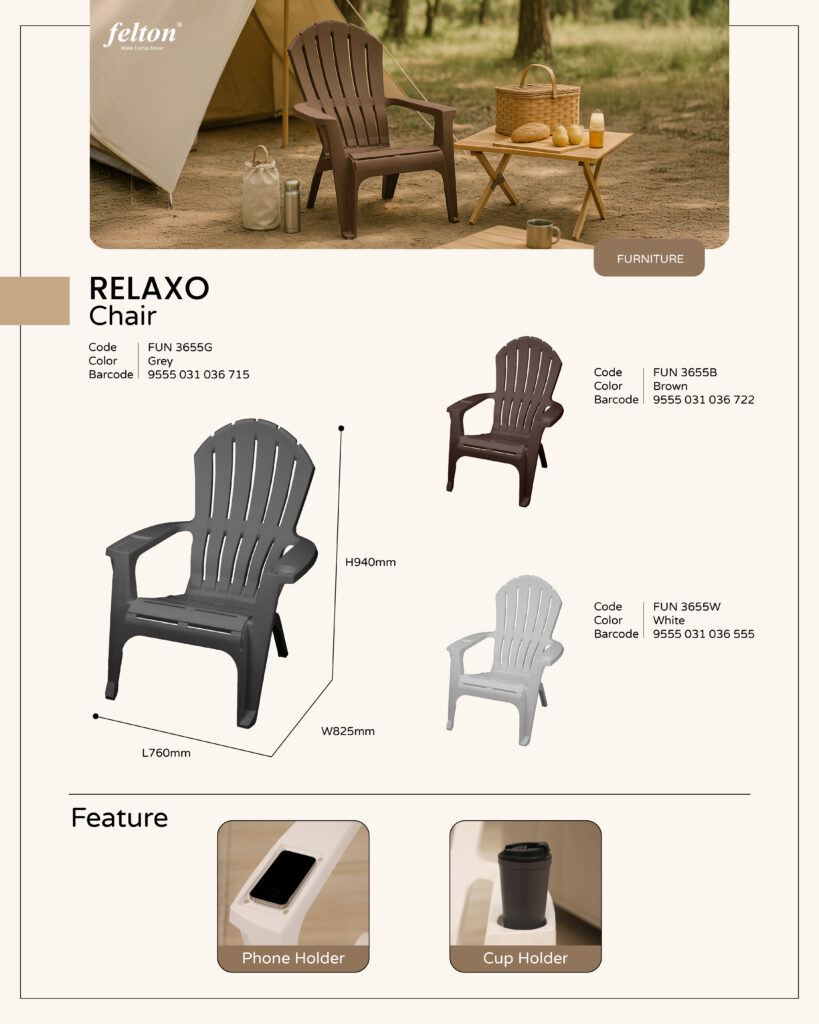 Relaxo Chair https://felton.com.my/product/relaxo-chair/ Felton Malaysia