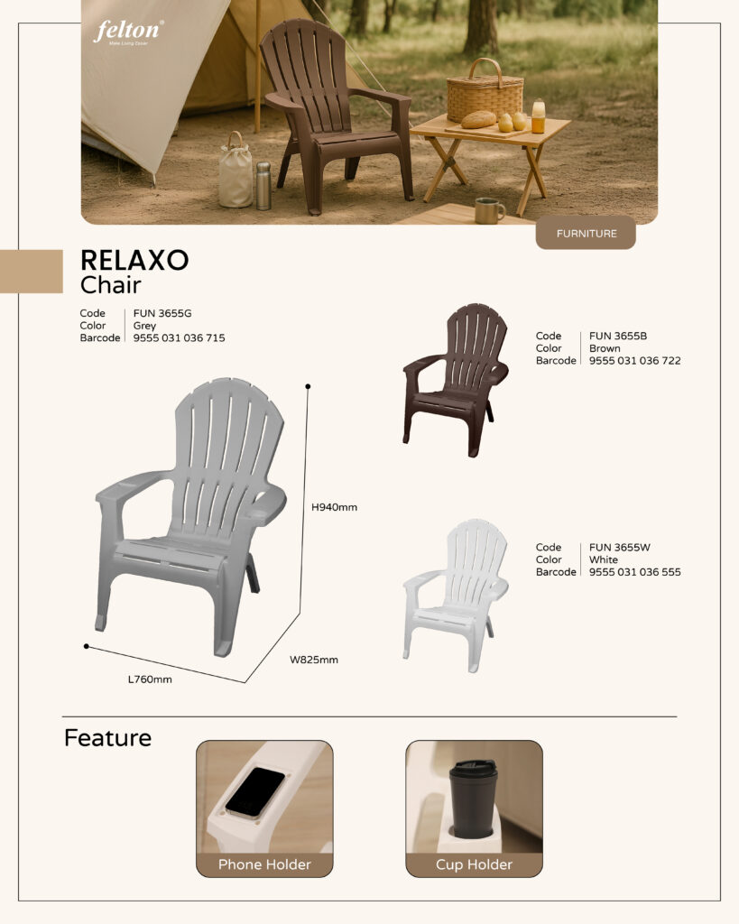 Relaxo Chair https://felton.com.my/product-category/furniture/ Felton Malaysia