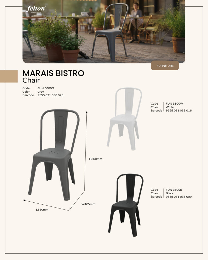 Marais Bistro Chair https://felton.com.my/product/marais-bistro-chair/ Felton Malaysia