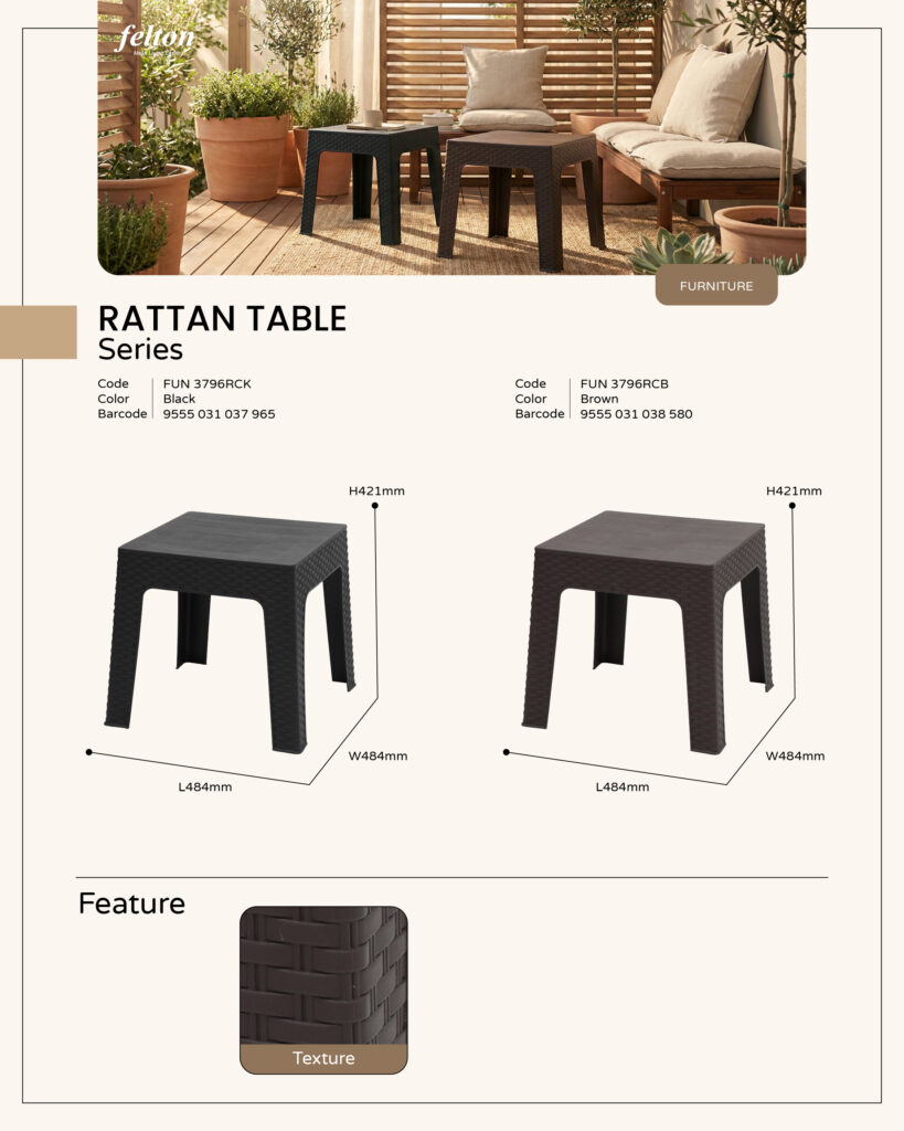 Rattan Table Series https://felton.com.my/product/rattan-table-series/ Felton Malaysia